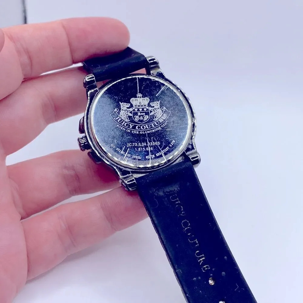 Working! Ladies Juicy Couture “Time For Couture” Rhinestone Bezel Watch